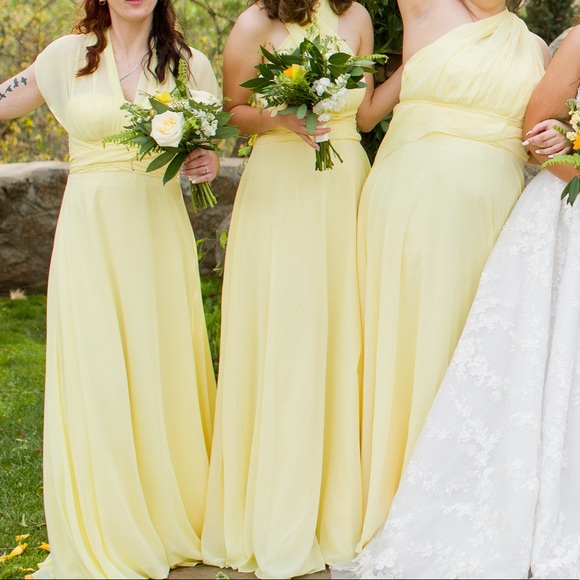 JJs House Dresses & Skirts - Yellow Bridesmaid Wrap Dress